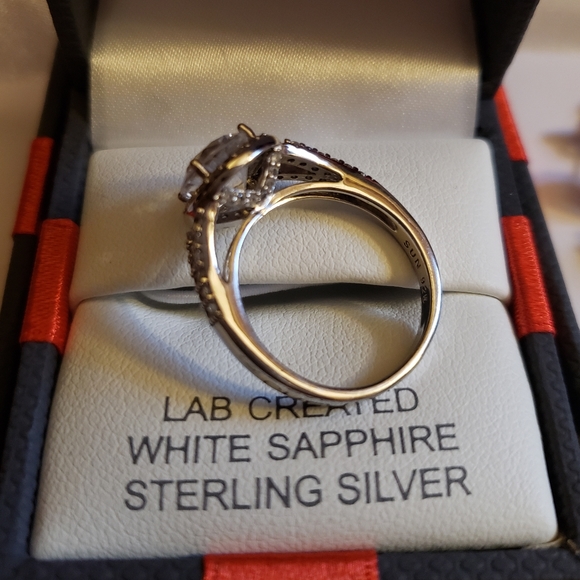 3 Piece Set: Sterling, White Lab Sapphire - Picture 10 of 11